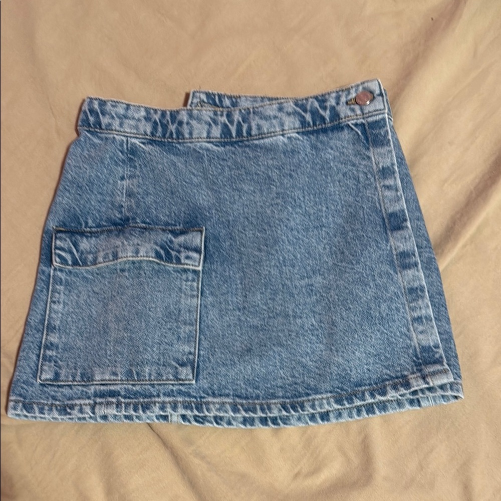 Mango Light Blue Denim Mini Skirt